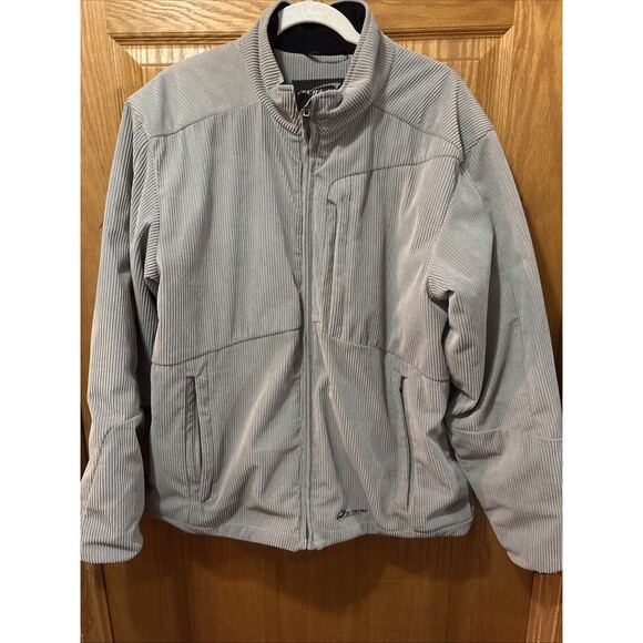 Obermeyer Men’s Large Gray Corduroy Full Zip Jacket - Picture 1 of 16